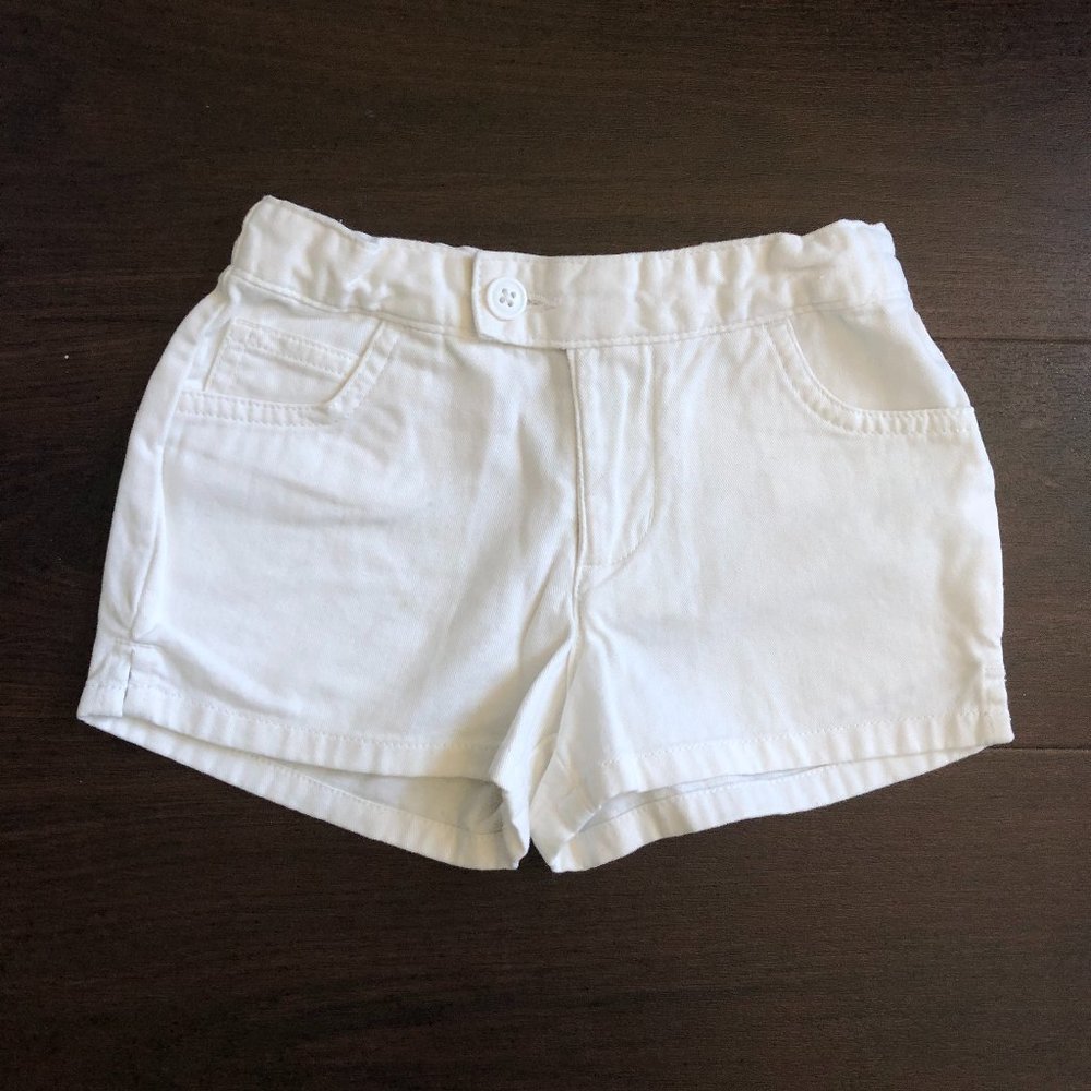 LANDSEND White Zip Adjustable Cotton Shorts